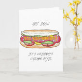 Carte CHIEN CHAUD ! C'est ton anniversaire ! (Fleur jaune)