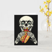 Carte Chien Chaud de squelette Halloween (Fleur jaune)