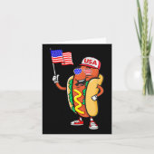 Carte Chien Chaud Patriotique Drapeau Américain Usa Drôl (Devant)
