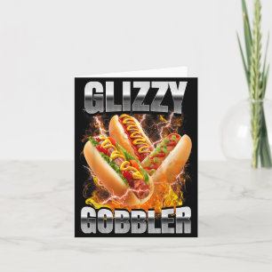 Carte Chien Chaud Rétro Glizzy Gobbler Bootleg Memes