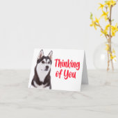 Carte Chien Chien Chien Chien Sibérien Husky Penser à vo (Fleur jaune)