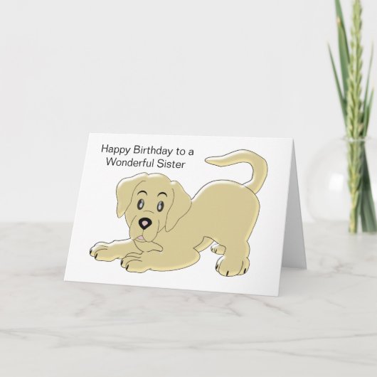 Carte Chien Chien Chien Personnalisé Soeur Anniversaire (Devant)