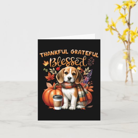 Carte Chien Chien Cynique Mignon Automne (Fleur jaune)