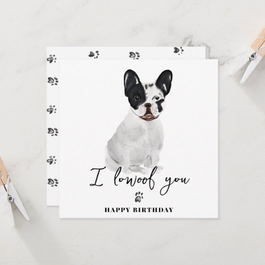 Carte Chien Chien Noir Français Chien Mum Chien Chien An (Devant/Arrière en situation)