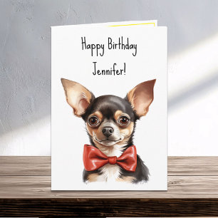 Carte Chien chihuahua Chien chiot Nom de l'anniversaire