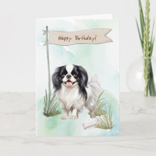 Carte Chien Chin Japonais race sous signe d'anniversaire