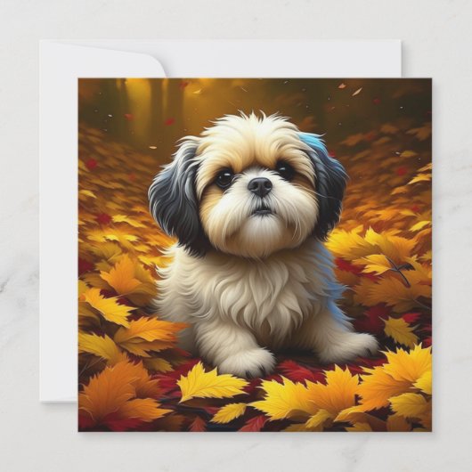 Carte Chien Chiot Chien Chien Chien Chien Jouant dans Fe (Devant)