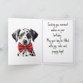 Carte Chien chiot dalmate, anniversaire (Intérieur)