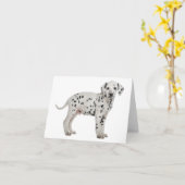 Carte Chien Chiot Dalmatien Bonjour Merci Amour, Désolé (Fleur jaune)