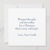 Carte Chien chiot dans la neige Noël personnalisé (Dos)