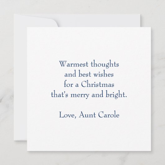 Carte Chien chiot dans la neige Noël personnalisé (Dos)