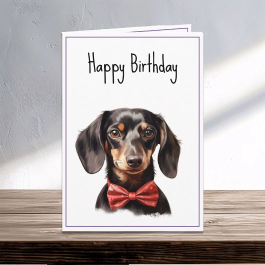 Carte Chien chiot de Dachshund Anniversaire
