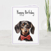 Carte Chien chiot de Dachshund Anniversaire (Devant)