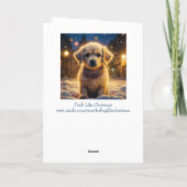 Carte Chien chiot et citation de Noël (Dos)