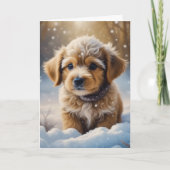 Carte Chien chiot et citation de Noël (Devant)