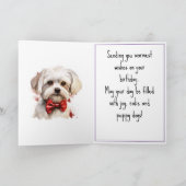 Carte Chien chiot maltais Anniversaire (Intérieur)