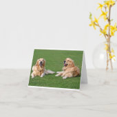 Carte Chien Chiot Retriever Doré Blank (Fleur jaune)