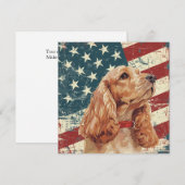Carte Chien Cocker Spaniel Drapeau Américain Grunge (Devant / Derrière)