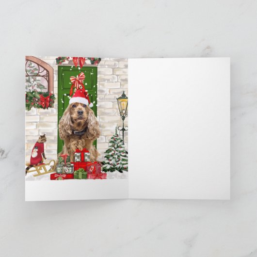 Carte Chien Cocker Spaniel Noël (Intérieur)