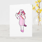 Carte Chien comme infirmière (Fleur jaune)