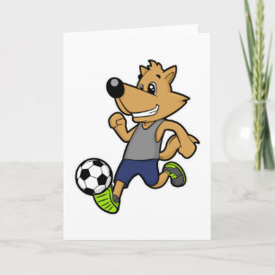 Carte Chien comme joueur de football au football
