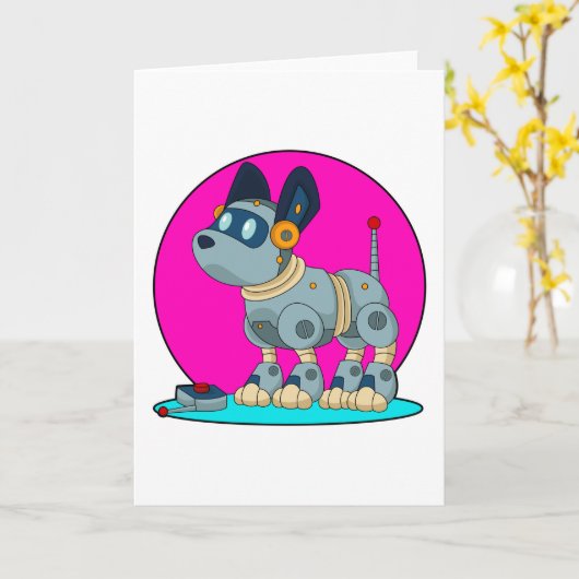 Carte Chien comme robot (Fleur jaune)