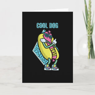 Carte CHIEN cool DES 90s RETRO CHAUD
