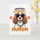Carte Chien Cool Super Humom (Fleur jaune)