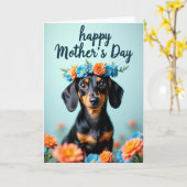 Carte Chien Couronne Florale (Fleur jaune)