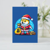 Carte Chien Crypto Festif - Conception de Noël en Pixel  (Debout devant)