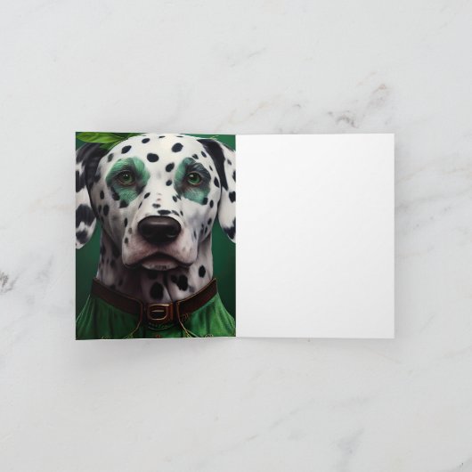 Carte Chien dalmate en robe de la Saint-Patrick (Intérieur)