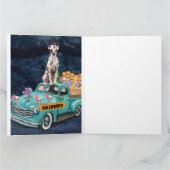 Carte Chien dalmate Halloween Camion Effrayant Nuit (Intérieur)