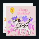 Carte Chien dalmate souhaite bon septième anniversaire!<br><div class="desc">Dalmatian spotty doggy vous souhaite un joyeux anniversaire. Prenez un Anniversaire Pawsome !</div>