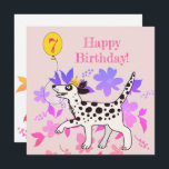 Carte Chien dalmate souhaite bon septième anniversaire!<br><div class="desc">Dalmatian spotty doggy vous souhaite un joyeux anniversaire. Prenez un Anniversaire Pawsome !</div>