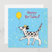 Carte Chien dalmate souhaite un joyeux anniversaire (Devant / Derrière)