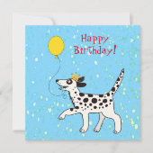 Carte Chien dalmate souhaite un joyeux anniversaire (Devant)