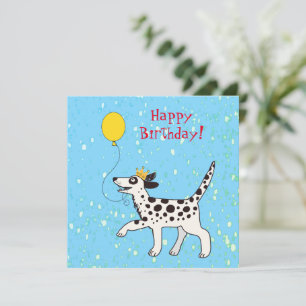 Carte Chien dalmate souhaite un joyeux anniversaire