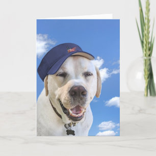 Carte Chien d'anniversaire avec Casquette