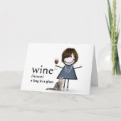 Carte Chien D'Anniversaire Fille Avec Vin Et Chat (Devant)