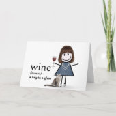 Carte Chien D'Anniversaire Fille Avec Vin Et Chat (Devant)