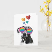 Carte Chien Danois avec coeurs Tapis de lancer la Saint- (Fleur jaune)