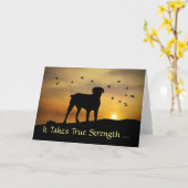 Carte Chien dans le coucher du soleil Sympathie Mettre c (Fleur jaune)