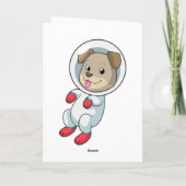Carte Chien dans l'espace en combinaison spatiale (Dos)