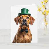Carte Chien Dans Un Chapeau Incroyable (Fleur jaune)