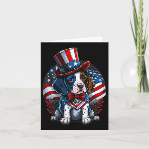 Carte Chien d'arrêt anglais patriotique du 4 juillet Dra