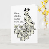 Carte Chien de 3919 Dalmation, et anniversaire drôle de (Fleur jaune)