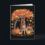 Carte Chien de berger allemand Automne Écharpe Citrouill<br><div class="desc">Chien de berger allemand Automne Écharpe Citrouille Automne Action de grâce</div>
