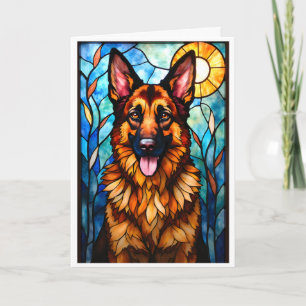 Carte Chien de berger allemand de style vitrail