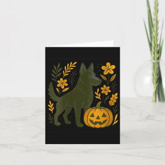 Carte Chien de berger allemand noir féminin Halloween Ci