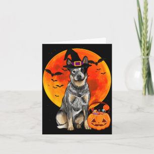 Carte Chien de berger australien Citrouille d'Halloween